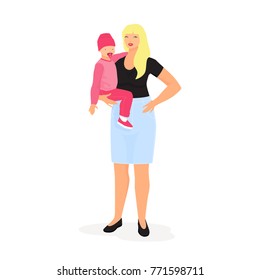 Mother with baby. Vector.