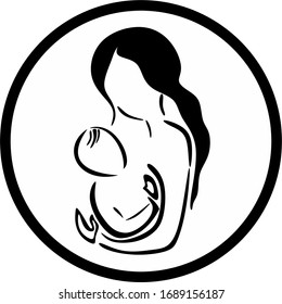 Mother with baby vector icon illustration