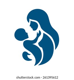 Mother with baby vector icon illustration
