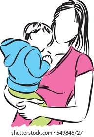 mother and baby vector illustration