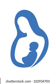 mother and baby vector silhouette