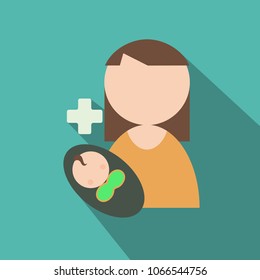 mother and baby vector silhouette with cross. Mothers day