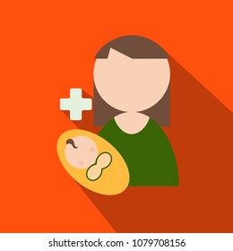 mother and baby vector silhouette with cross. Mothers day