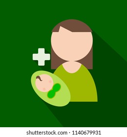 mother and baby vector silhouette with cross. Mothers day