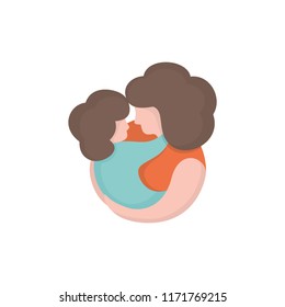 mother and baby vector silhouette,flat design