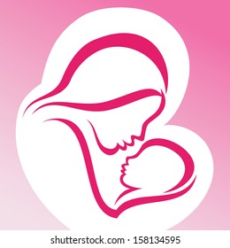 mother and baby vector symbol