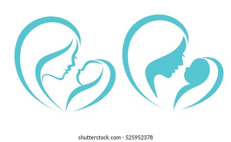 text mother baby silhouette