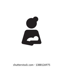 Mother And Baby, Woman, Newborn Icon Vector Illustration