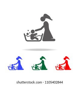 mother bathe child icon. Elements of human family life in multi colored icons. Premium quality graphic design icon. Simple icon for websites, web design, mobile app on white background