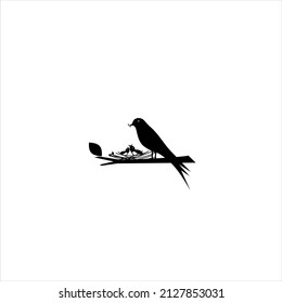 mother bird feeding her chicks vector image, can be use on all media because made with high resolutions