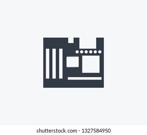 Mother board icon isolated on clean background. Mother board icon concept drawing icon in modern style. Vector illustration for your web mobile logo app UI design.