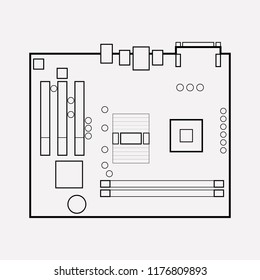 Mother board icon line element. Vector illustration of mother board icon line isolated on clean background for your web mobile app logo design.