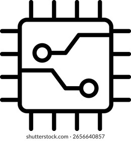 Diseño de icono de línea de Vector de placa madre