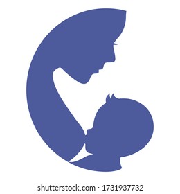 Mother breastfeeding baby icon vector illustration