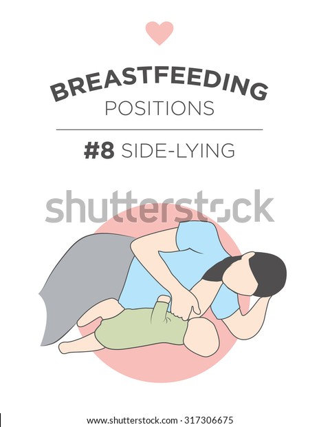 Mother Breastfeeding Her Newborn Baby Sidelying Stock Vector (Royalty ...