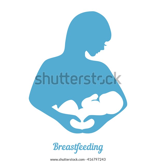 母乳保育のシンボル 女性の授乳中の赤ちゃんのイラスト 産休と愛とケアのコンセプト のベクター画像素材 ロイヤリティフリー