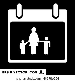 Mother Calendar Day icon. Vector EPS illustration style is flat iconic symbol, white color.