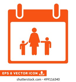 Mother Calendar Day icon. Vector EPS illustration style is flat iconic symbol, orange color.