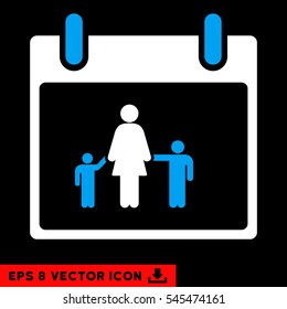 Mother Calendar Day icon. Vector EPS illustration style is flat iconic bicolor symbol, blue and white colors.