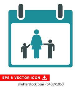 Mother Calendar Day icon. Vector EPS illustration style is flat iconic bicolor symbol, soft blue colors.
