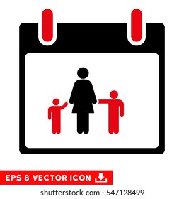 Mother Calendar Day icon. Vector EPS illustration style is flat iconic bicolor symbol, intensive red and black colors.