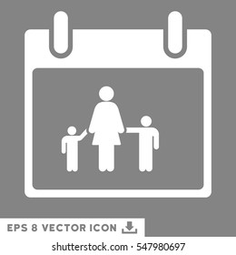 Mother Calendar Day icon. Vector EPS illustration style is flat iconic symbol, white color.