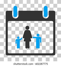 Mother Calendar Day icon. Vector illustration style is flat iconic bicolor symbol, blue and gray colors, transparent background. Designed for web and software interfaces.
