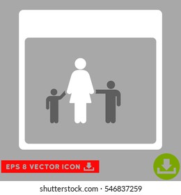 Mother Calendar Page icon. Vector EPS illustration style is flat iconic bicolor symbol, dark gray and white colors.