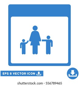 Mother Calendar Page icon. Vector EPS illustration style is flat iconic symbol, cobalt color.