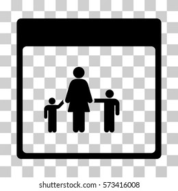 Mother Calendar Page icon. Vector illustration style is flat iconic symbol, black color, transparent background. Designed for web and software interfaces.