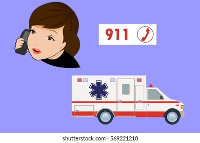 Mother calling first aid