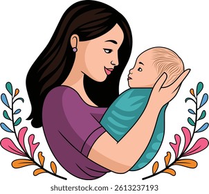 Mother Care Clipart vector illustration