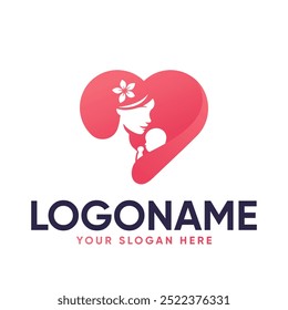 Design do logotipo do vetor de cuidado materno