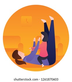 Mother caring flat icon design