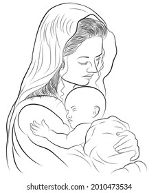 1,437 Mother new born drawing Images, Stock Photos & Vectors | Shutterstock