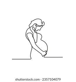 mother carries a small baby in her belly.vector illustration