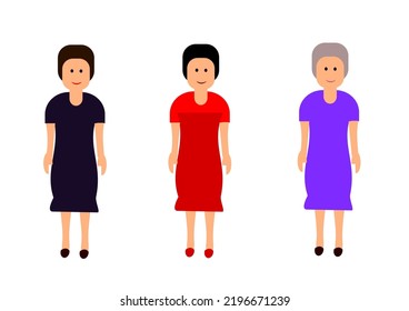 mother cartoon vector Suitable for illustration of mother, family, elderly.