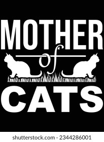 Mother of cats EPS file for cutting machine. You can edit and print this vector art with EPS editor.