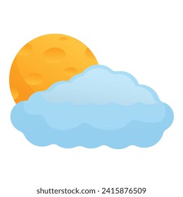 Mother child bed icon cartoon vector. Moon under cloud. Song dream