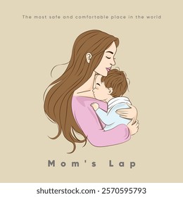 Mother and Child Bond Flat Artwork