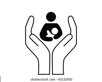 mother and child care vector