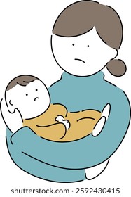 Mother and child deep in thought