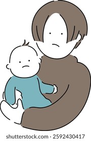 Mother and child deep in thought