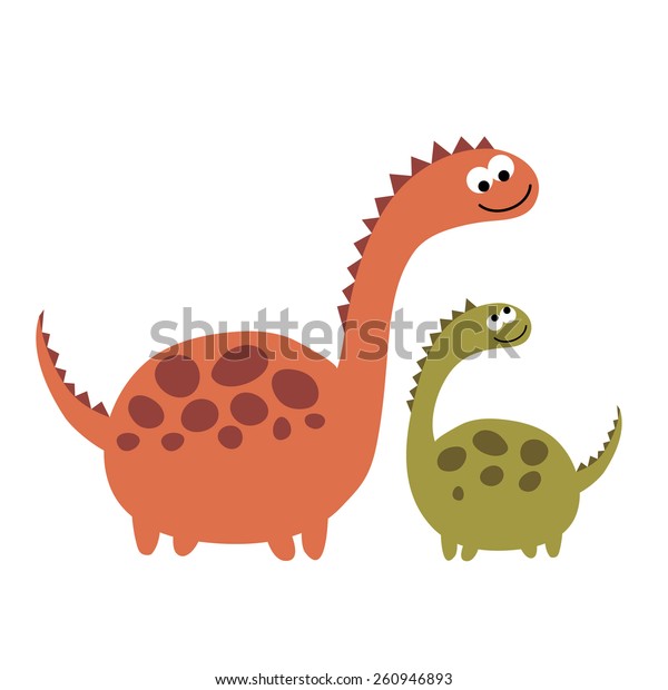 Mother Child Dinosaurs Big Small Vector Stock Vector - 