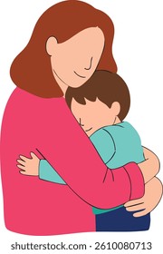 Mother and Child Embrace – Cute Vector Illustration