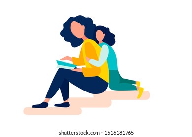 Mother with child girl vector illustration - Векторная графика
