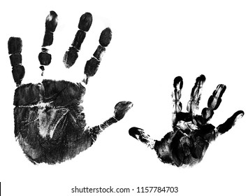 Mother and child handprints over  white background, vector illustration