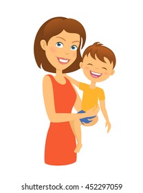 Mother with child. Happy family. Mother and son