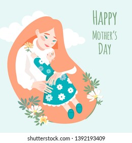 Mother with child. Happy mother's day.