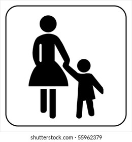 Mother and child holding hands flat icon, vector
Isolated on white